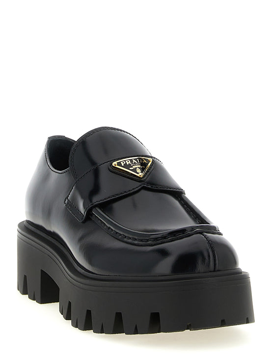 Brushed leather loafers