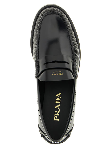 Brushed leather loafers