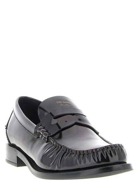 Brushed leather loafers