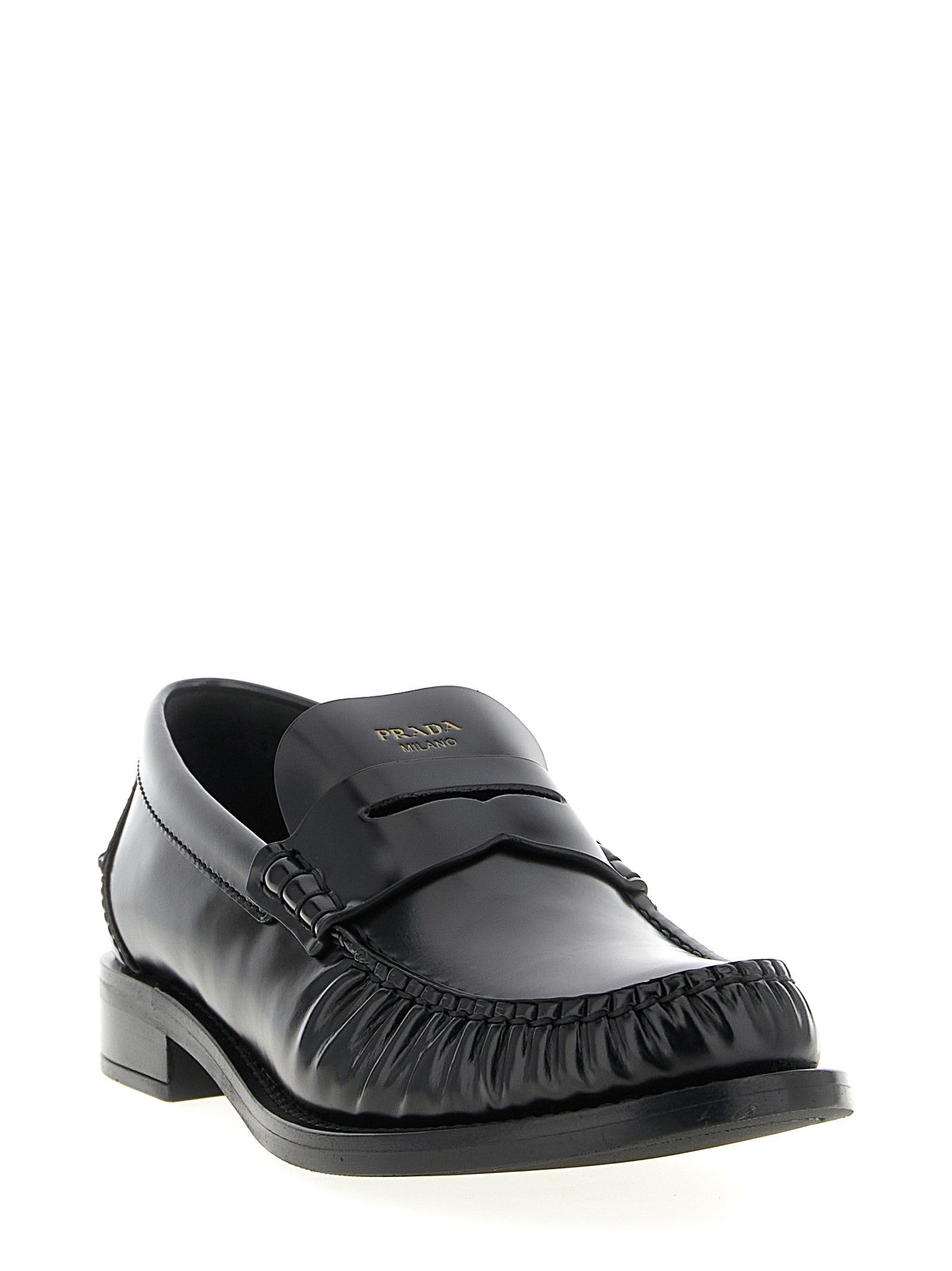 Brushed leather loafers