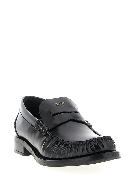 Brushed leather loafers