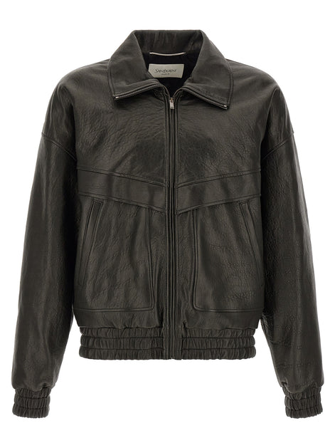 Bubble leather jacket