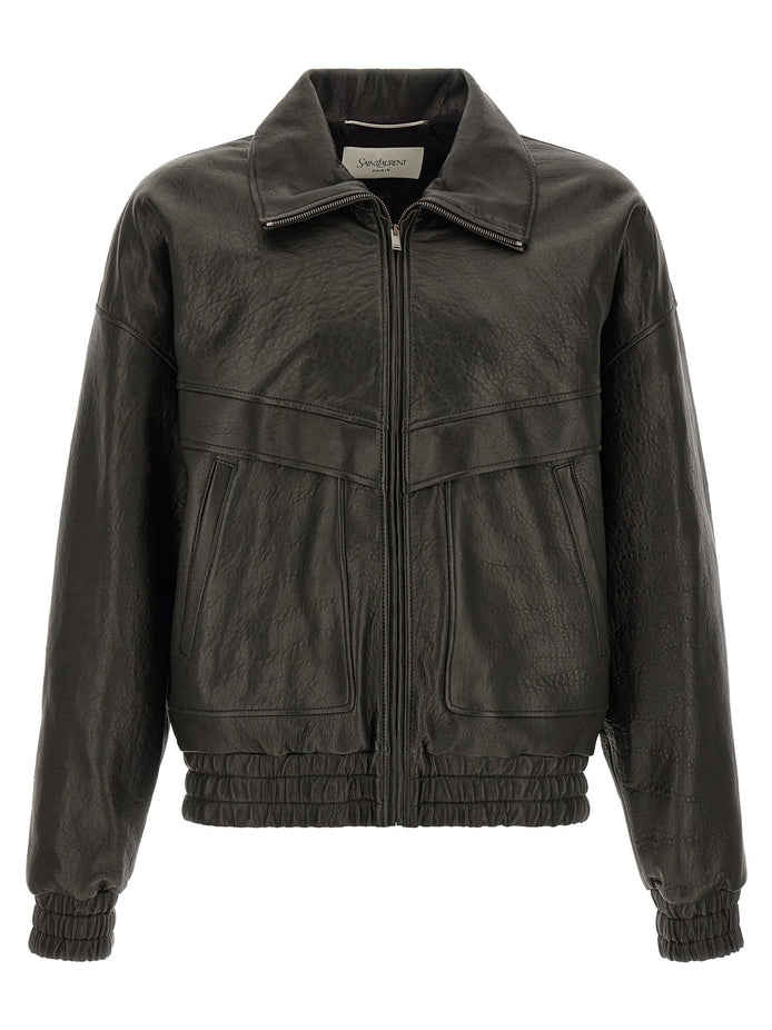 Bubble leather jacket