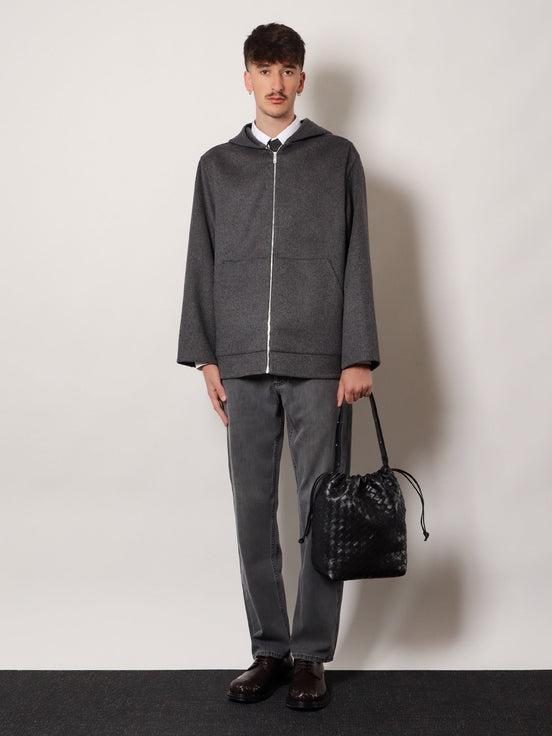 Bucket Intrecciato Biblioteca leather shoulder bag
