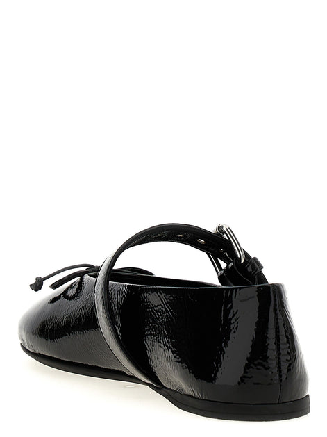 Buckle and bow ballet flats