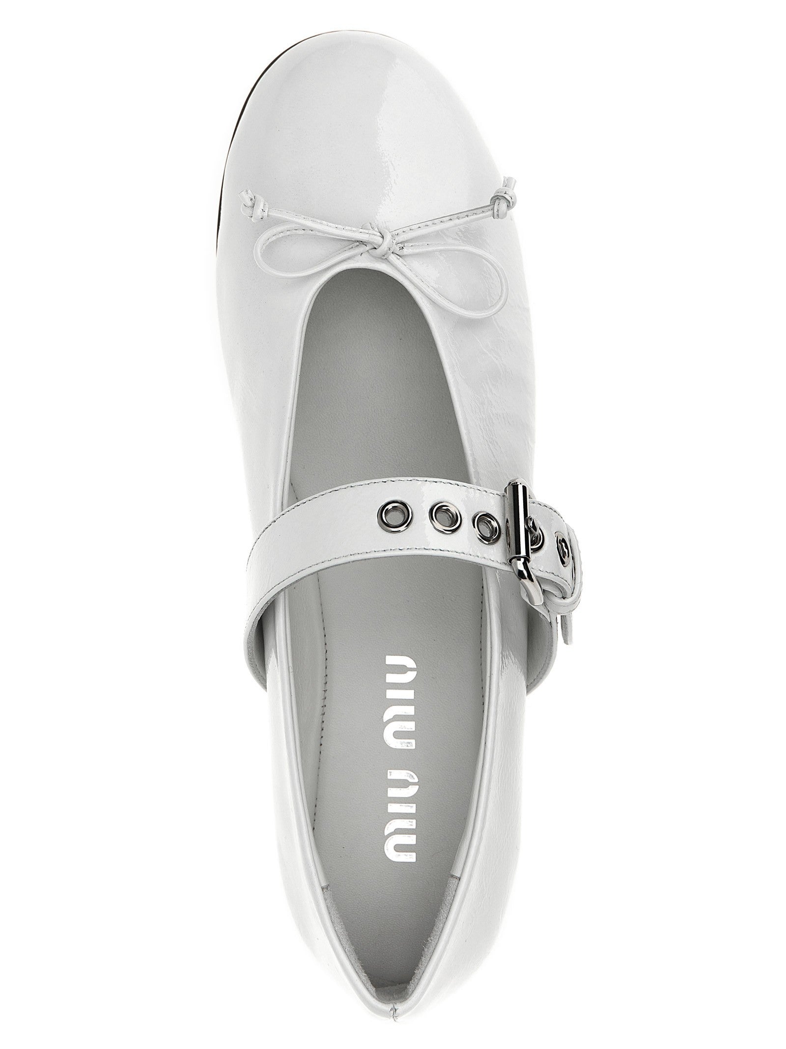 Buckle and bow ballet flats