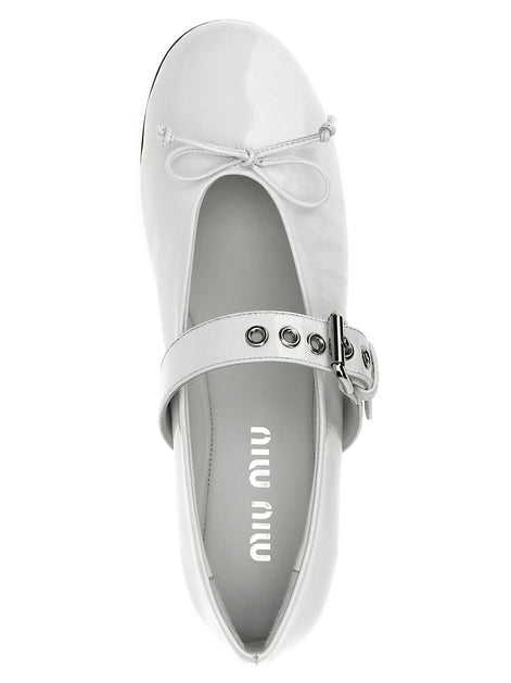 Buckle and bow ballet flats