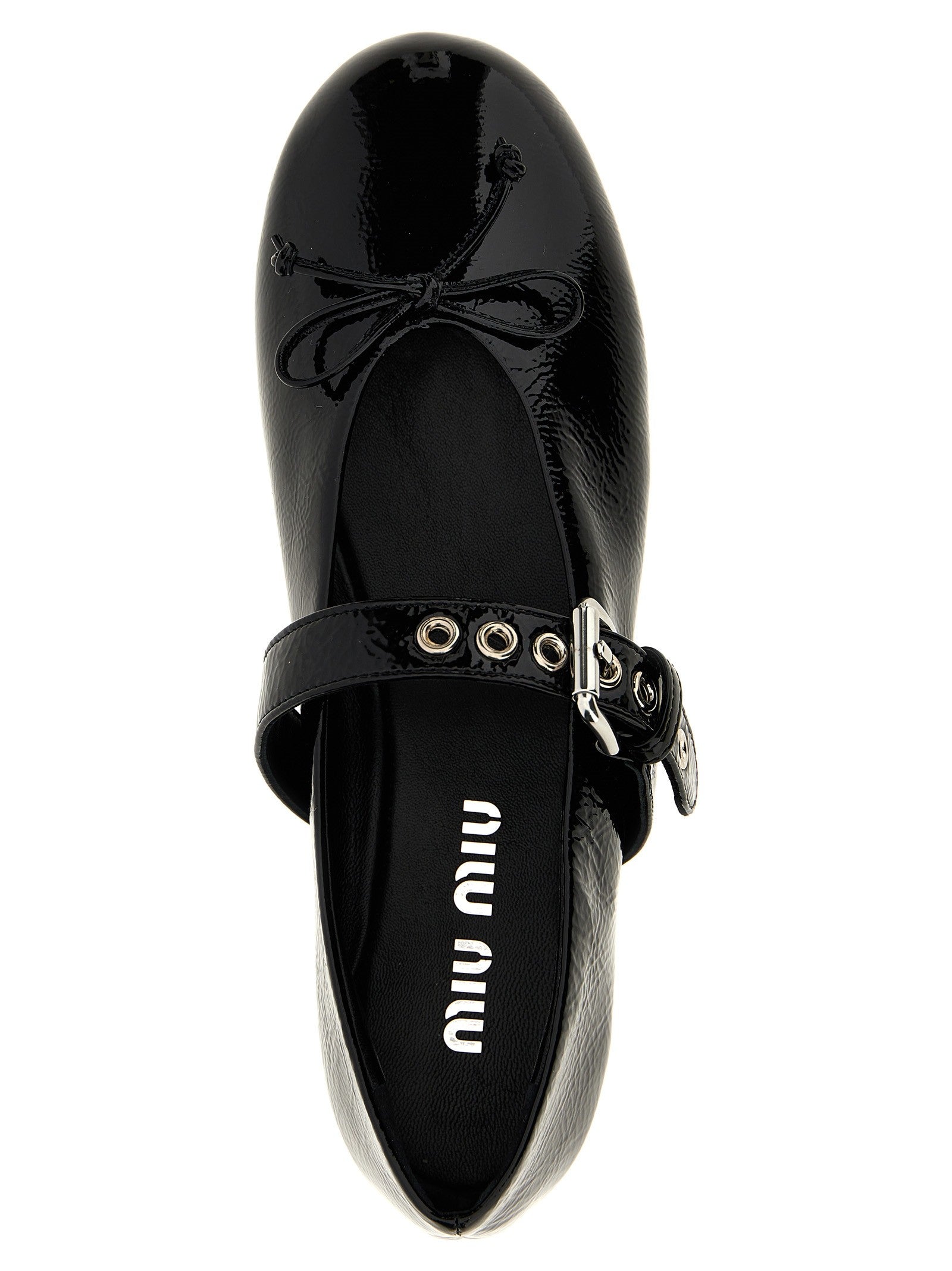 Buckle and bow ballet flats