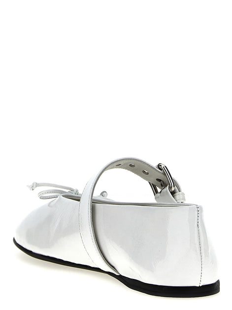Buckle and bow ballet flats