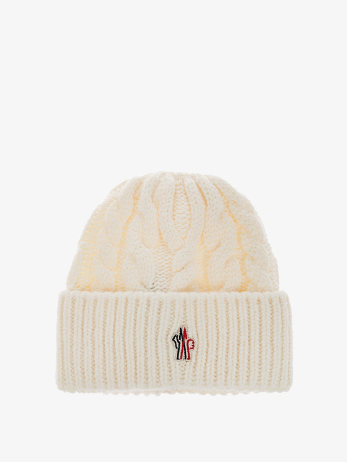 Cable-knit wool-blend hat