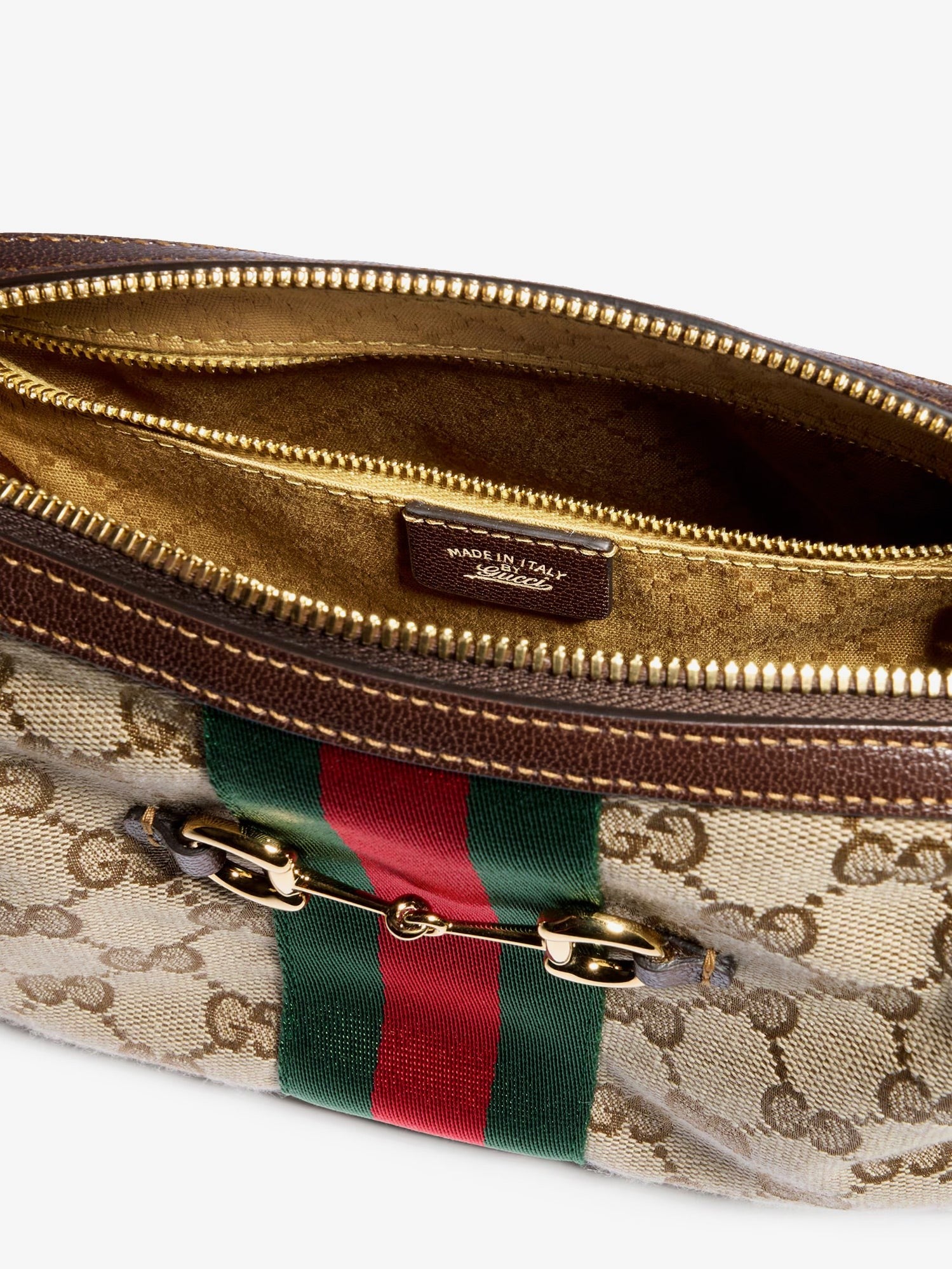 Camera bag GG fabric crossbody bag with metal Horsebit