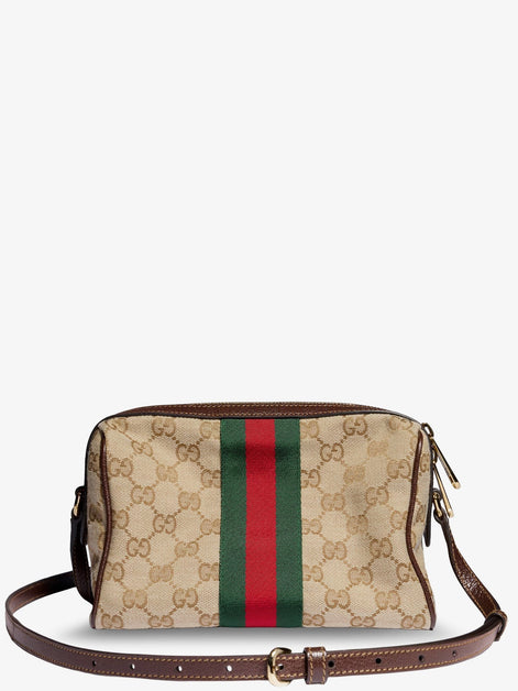 Camera bag GG fabric crossbody bag with metal Horsebit