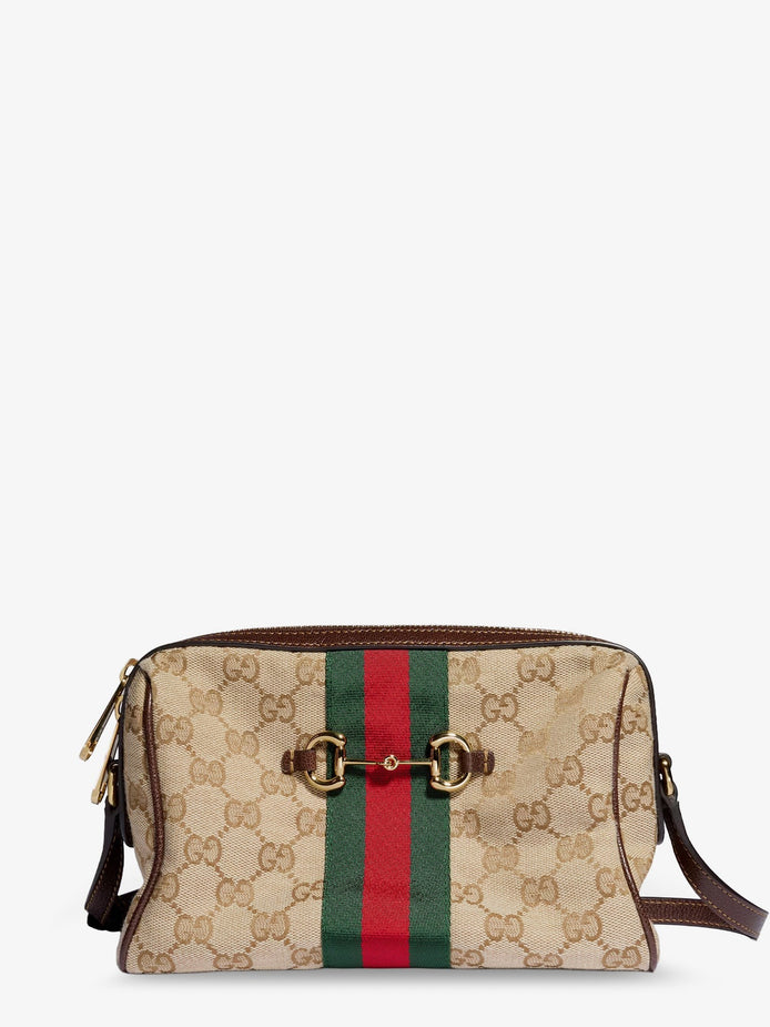 Camera bag GG fabric crossbody bag with metal Horsebit
