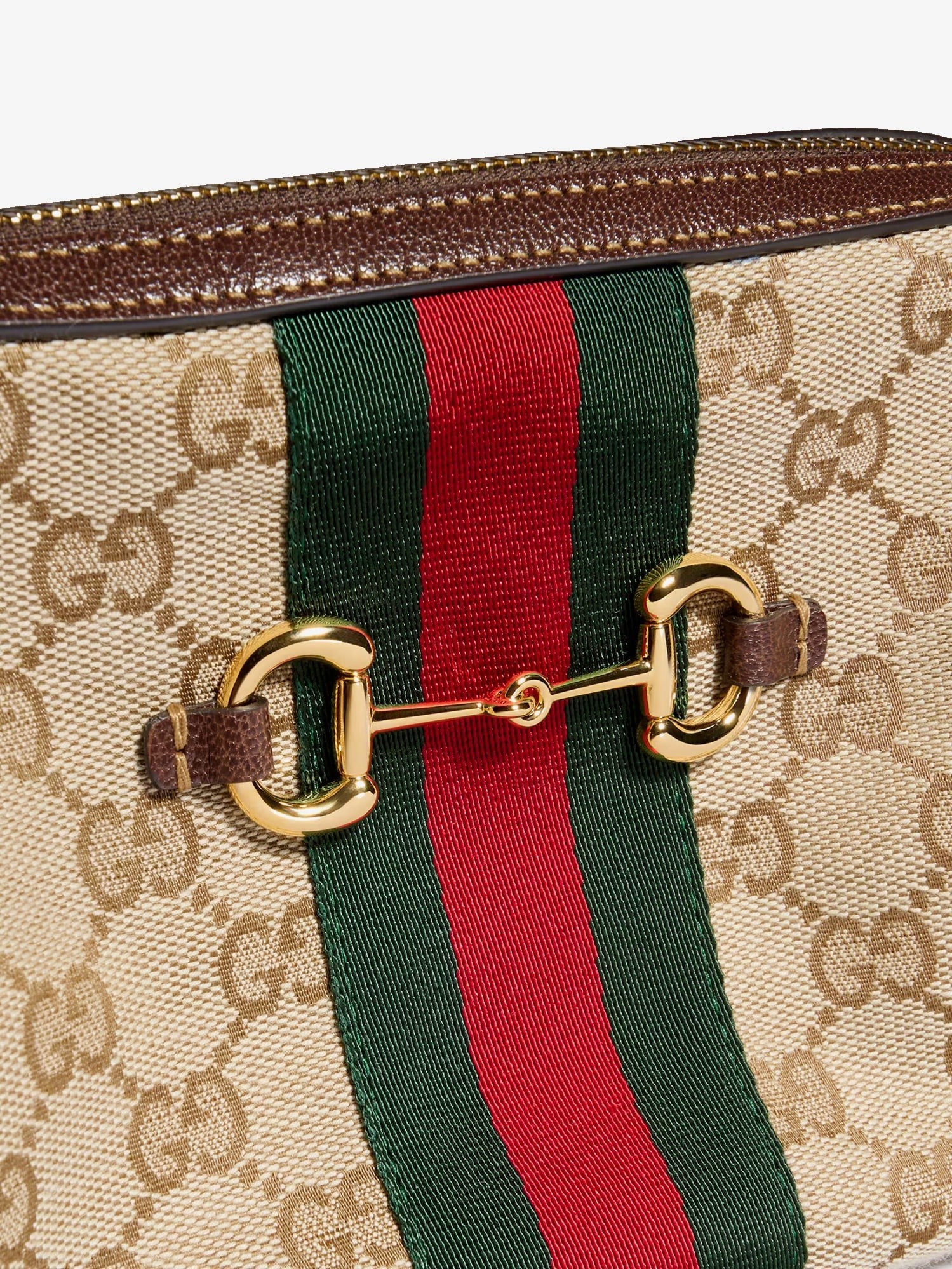 Camera bag GG fabric crossbody bag with metal Horsebit