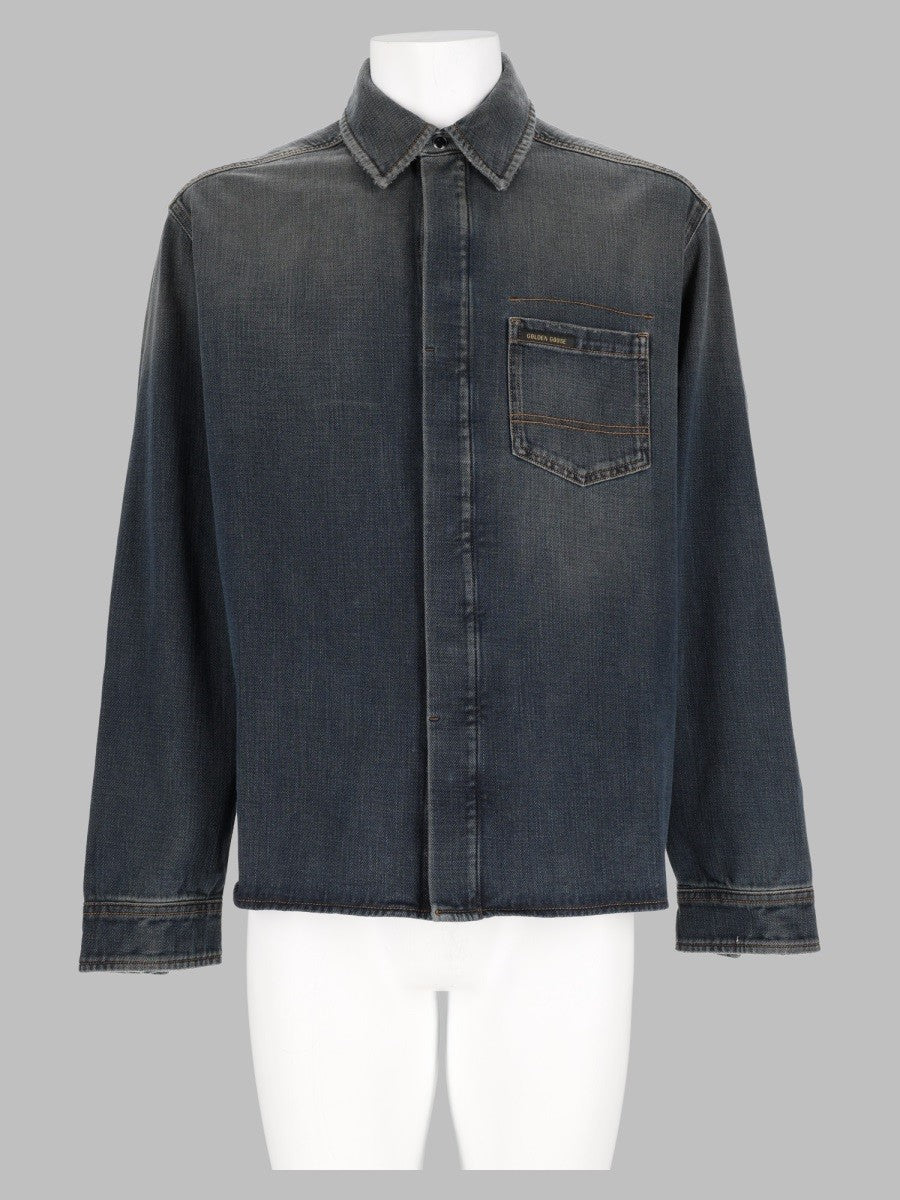 Camicia Slim Fit In Denim Di Cotone