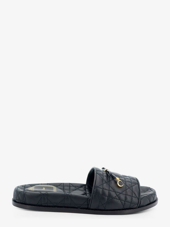 Cannage quilted leather sandals