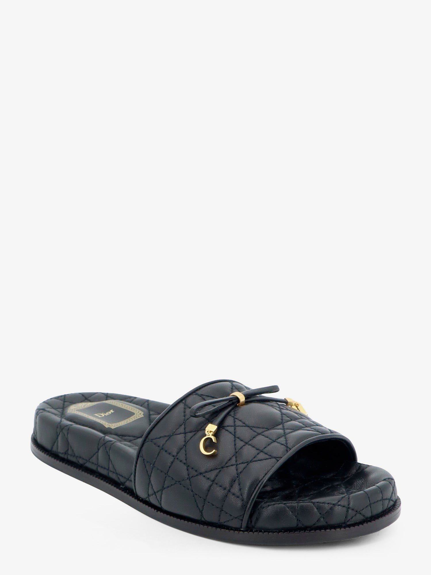 Cannage quilted leather sandals