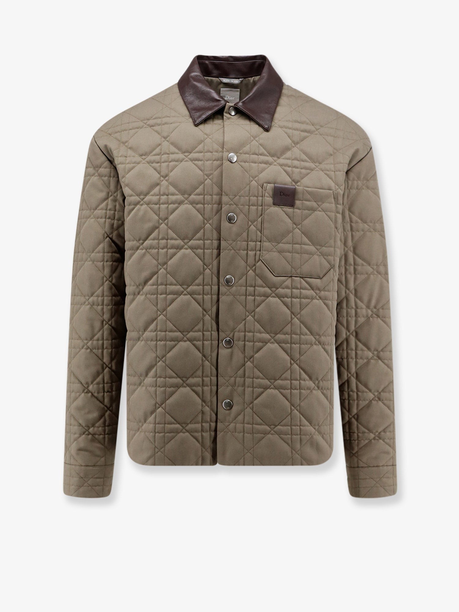 Cannage Shirt/Jacket with Dior patch and leather collar