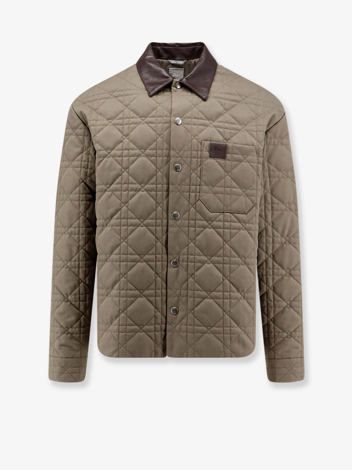 Cannage Shirt/Jacket with Dior patch and leather collar