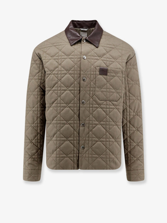 Cannage Shirt/Jacket with Dior patch and leather collar