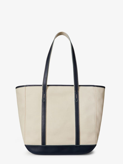 Canvas shopping bag with embroidered logo