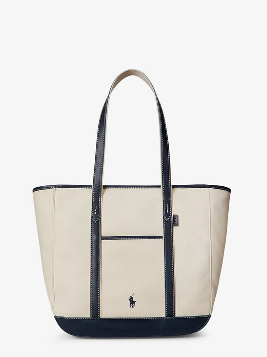 Canvas shopping bag with embroidered logo
