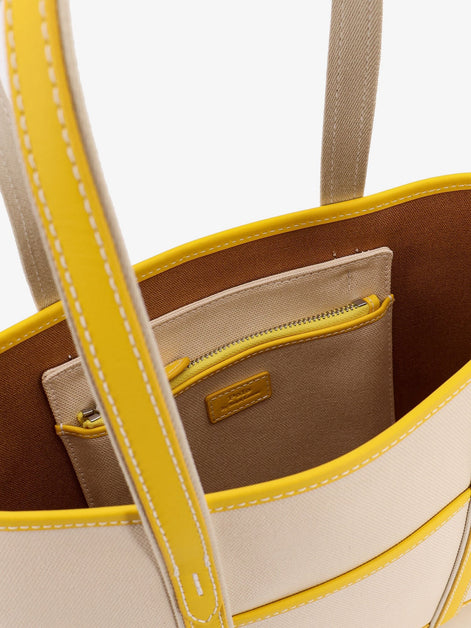 Canvas shoulder bag with embroidered logo on the front