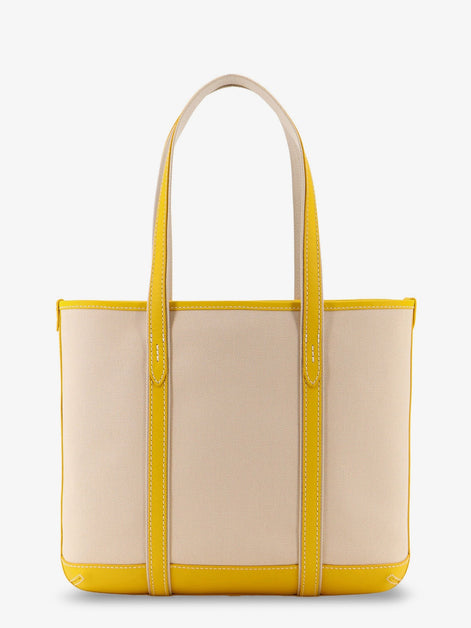 Canvas shoulder bag with embroidered logo on the front