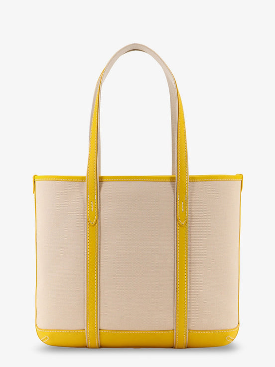 Canvas shoulder bag with embroidered logo on the front