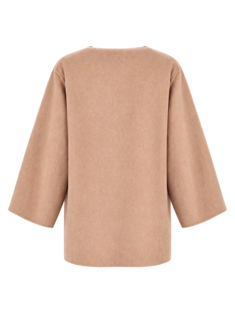 Max Mara Cappotto Cardigan In Cammello e Mohair