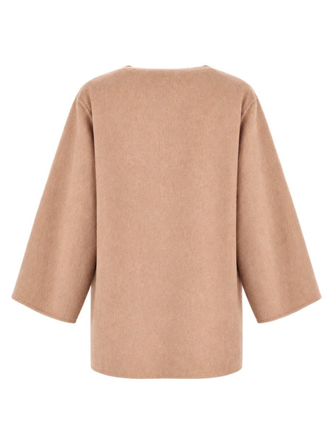 Max Mara Cappotto Cardigan In Cammello e Mohair