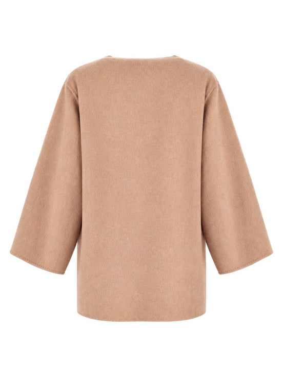Max Mara Cappotto Cardigan In Cammello e Mohair