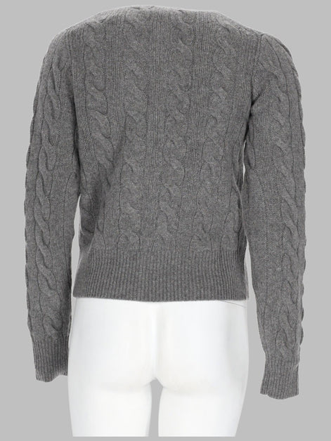 CARDIGAN A TRECCE CON LOGO
