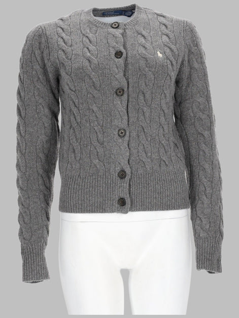 CARDIGAN A TRECCE CON LOGO