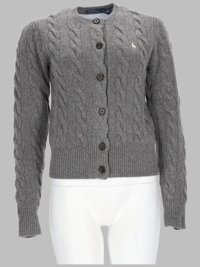 CARDIGAN A TRECCE CON LOGO