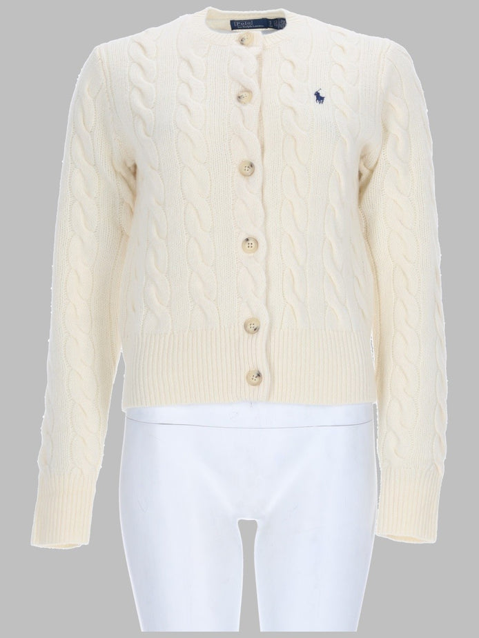 CARDIGAN A TRECCE CON LOGO
