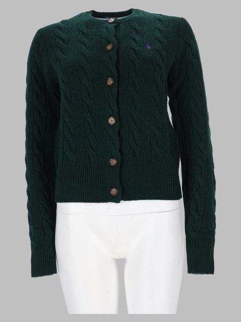 Cardigan A Trecce Con Logo