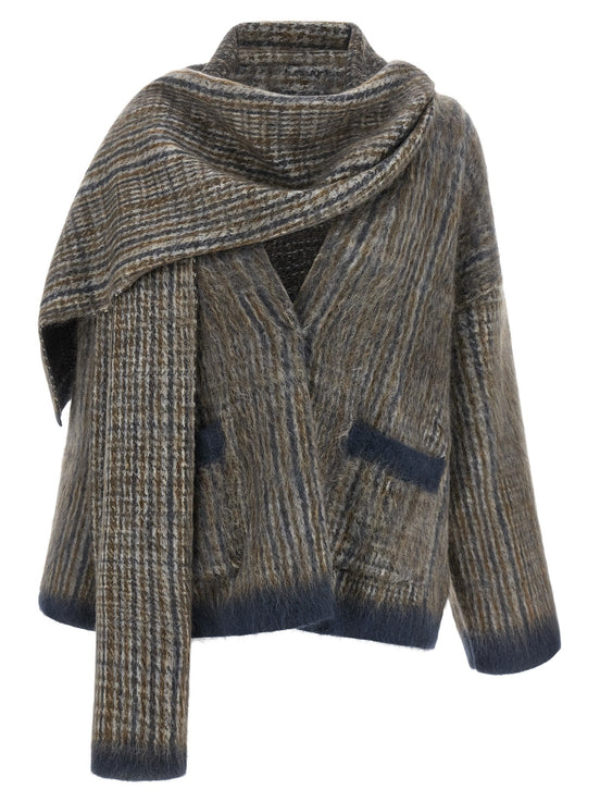 Cardigan with scarf