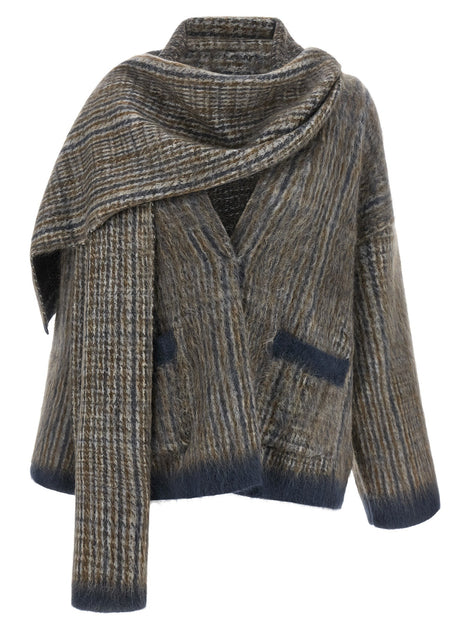 Cardigan with scarf
