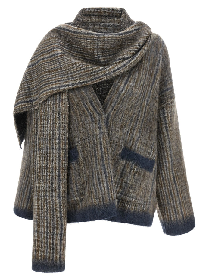 Cardigan with scarf