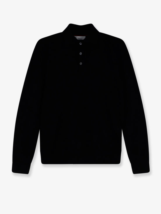 Cashmere and silk polo shirt