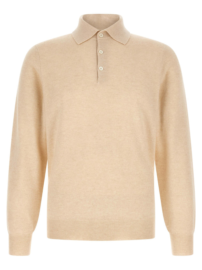 Cashmere knit polo shirt