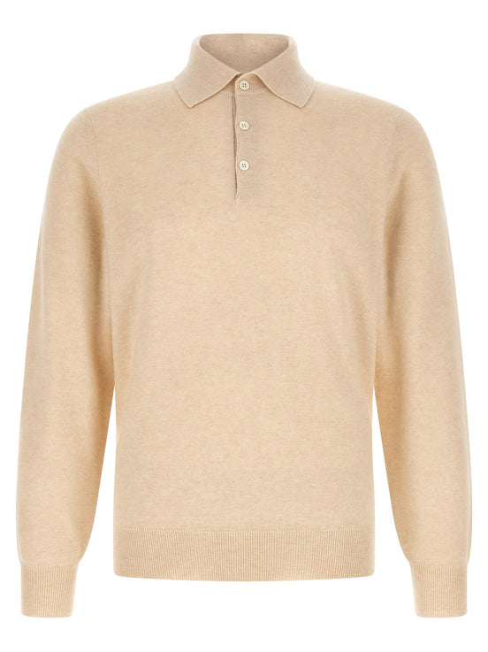 Cashmere knit polo shirt