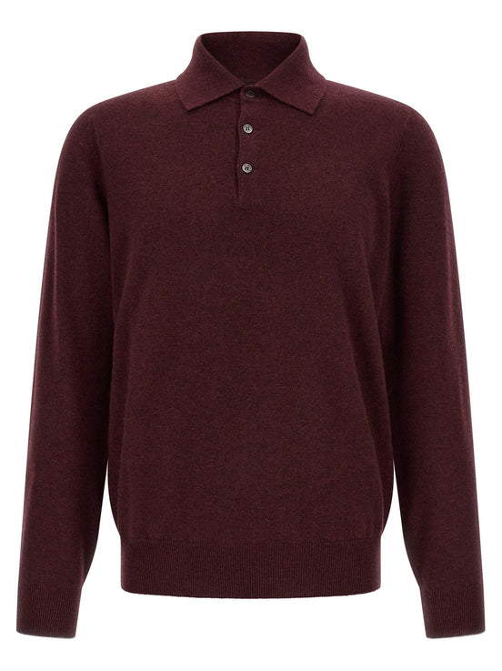 Cashmere knit polo shirt