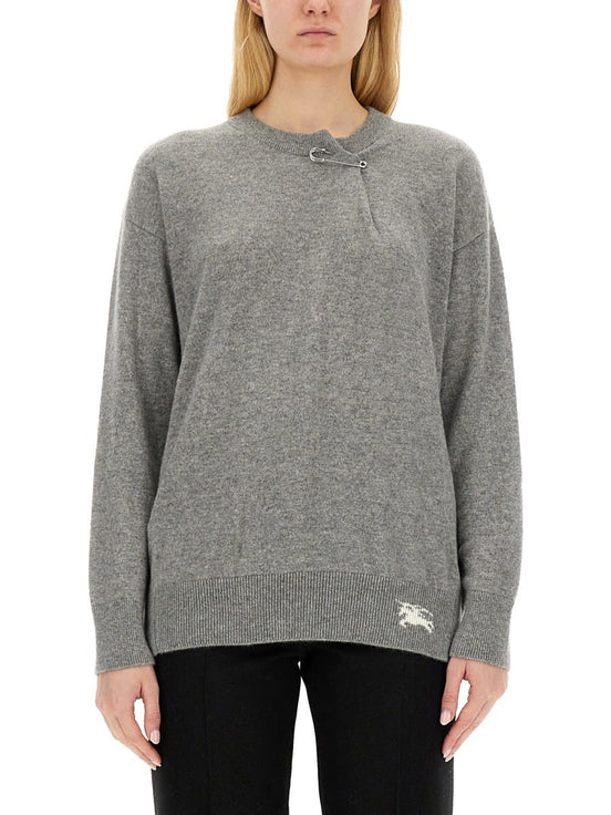 CASHMERE SWEATER WITH KILT PIN