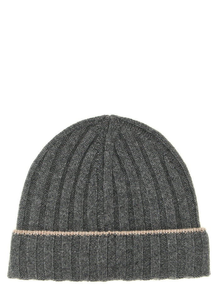 Cashmere turn-up beanie