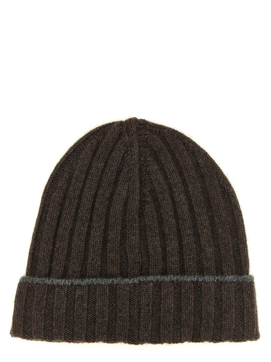 Cashmere turn-up beanie