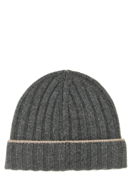 Cashmere turn-up beanie