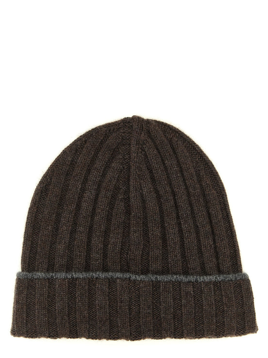 Cashmere turn-up beanie