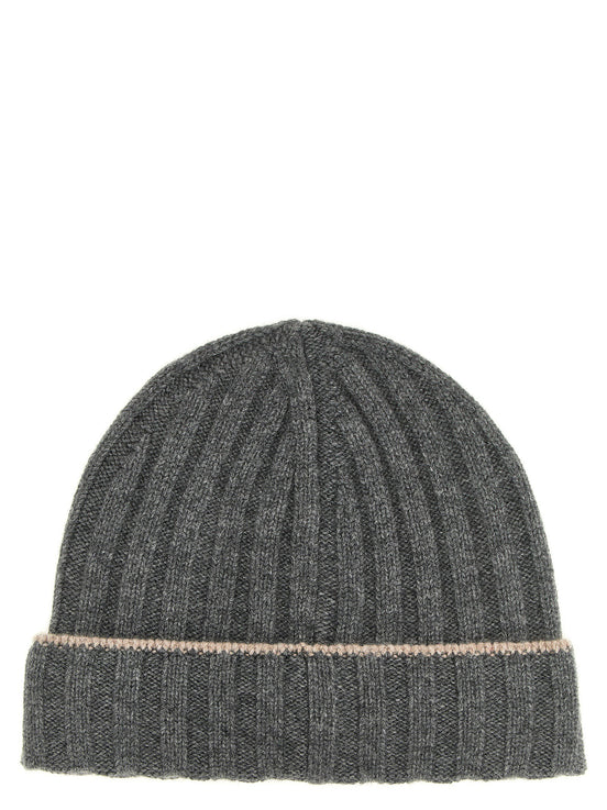 Cashmere turn-up beanie